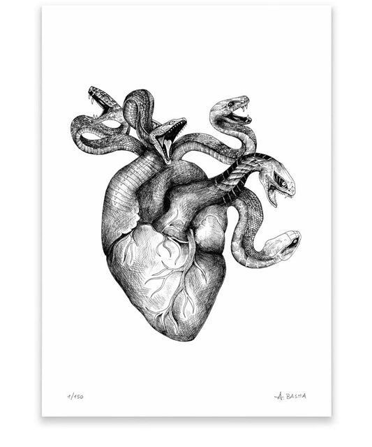"Snake Heart" art print