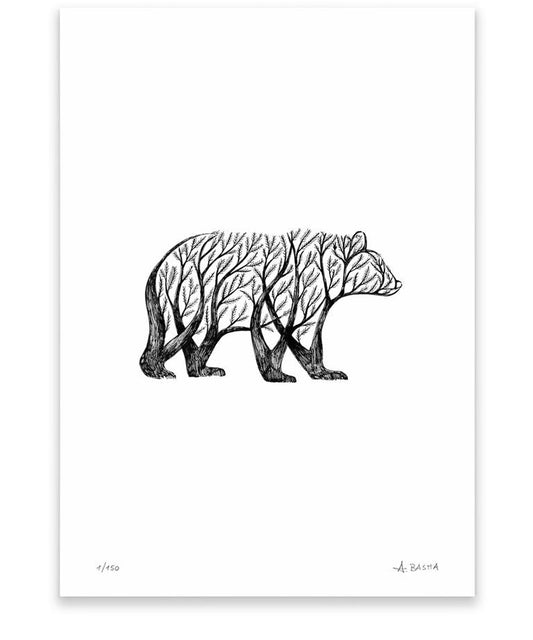 "Bear tree" art print