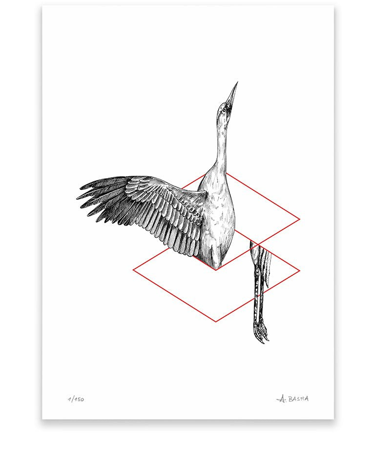 "Crane" Geometry series art print
