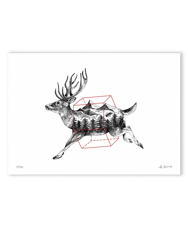 "Deer" Geometry series art print