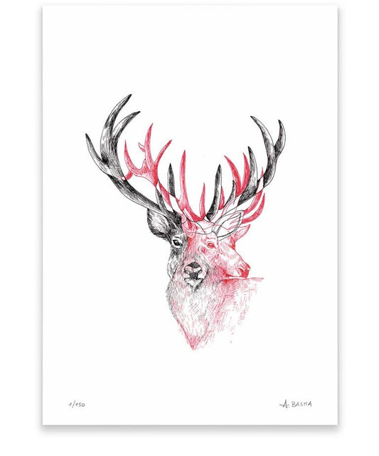 "Deer Motion" art print