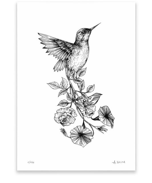 "Flower Bird" art print