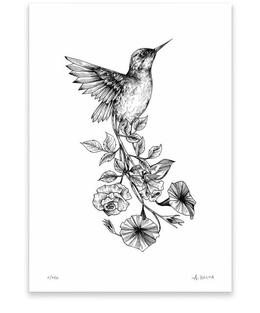 "Flower Bird" art print