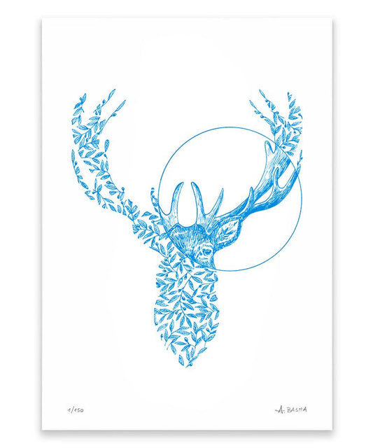 "Flower Deer" art print