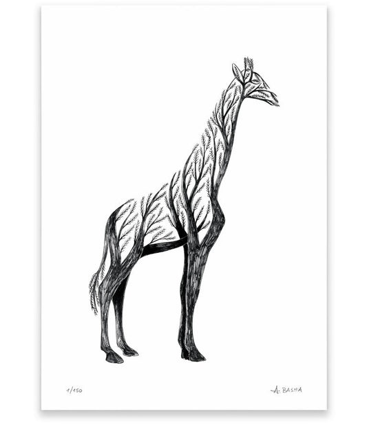 "Giraffe tree" art print