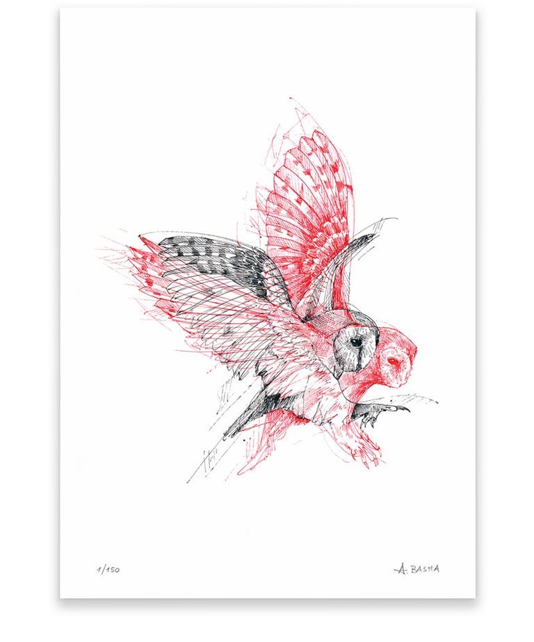 "Owl Motion" art print