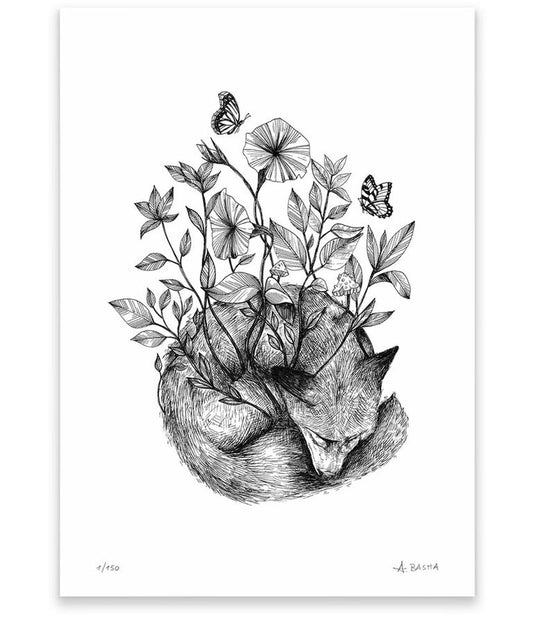 "Sleeping Fox" art print