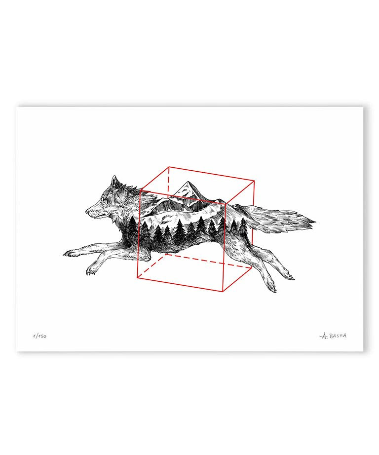"Wolf" Geometry series art print