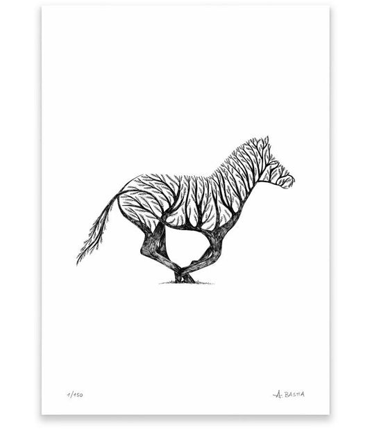 "Zebra tree" art print