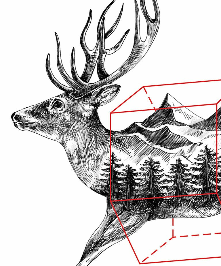 "Deer" Geometry series art print