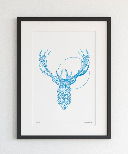 "Flower Deer" art print
