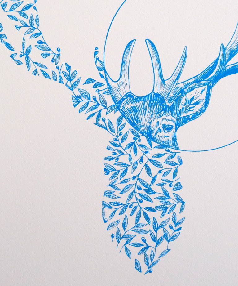 "Flower Deer" art print
