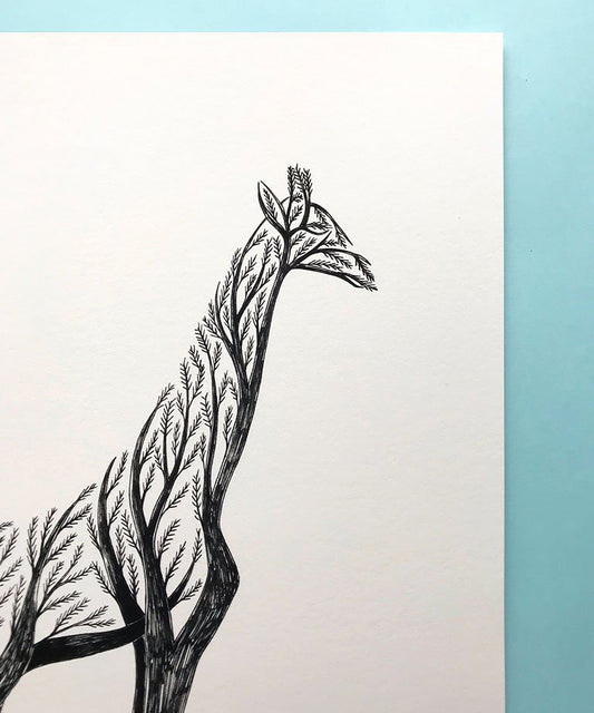 "Giraffe tree" art print
