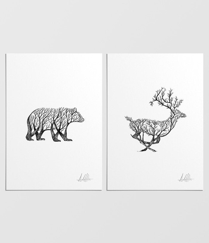 "Animal Tree" series art print