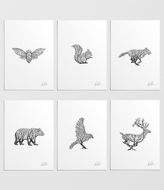 Kunstdruck der Serie „Animal Tree“.